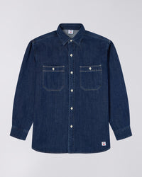 Edwin WORK L/S SHIRT Blue Dark Used