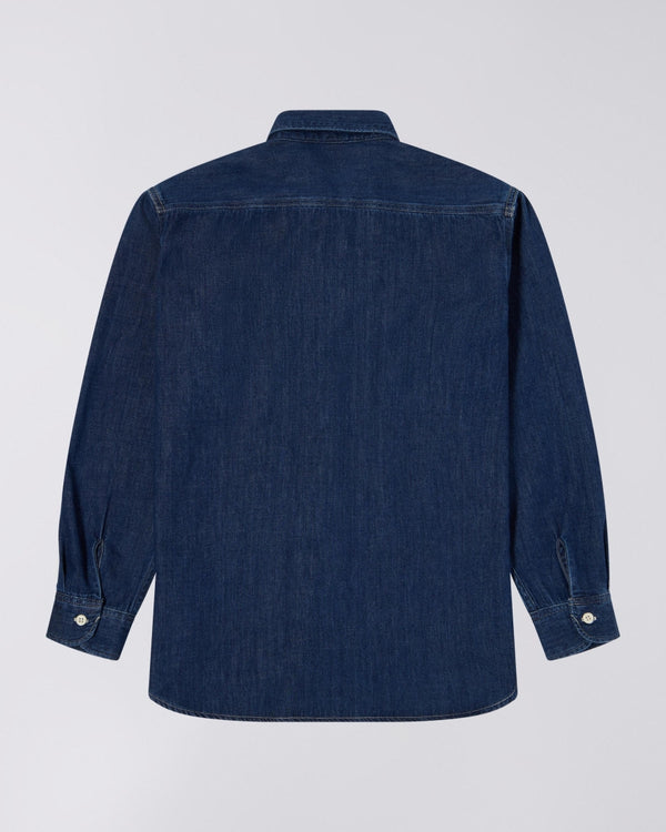 Edwin WORK L/S SHIRT Blue Dark Used