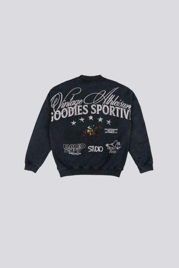 Goodies Sportive Radio 24:7 Crewneck Black — Goodies Sportive