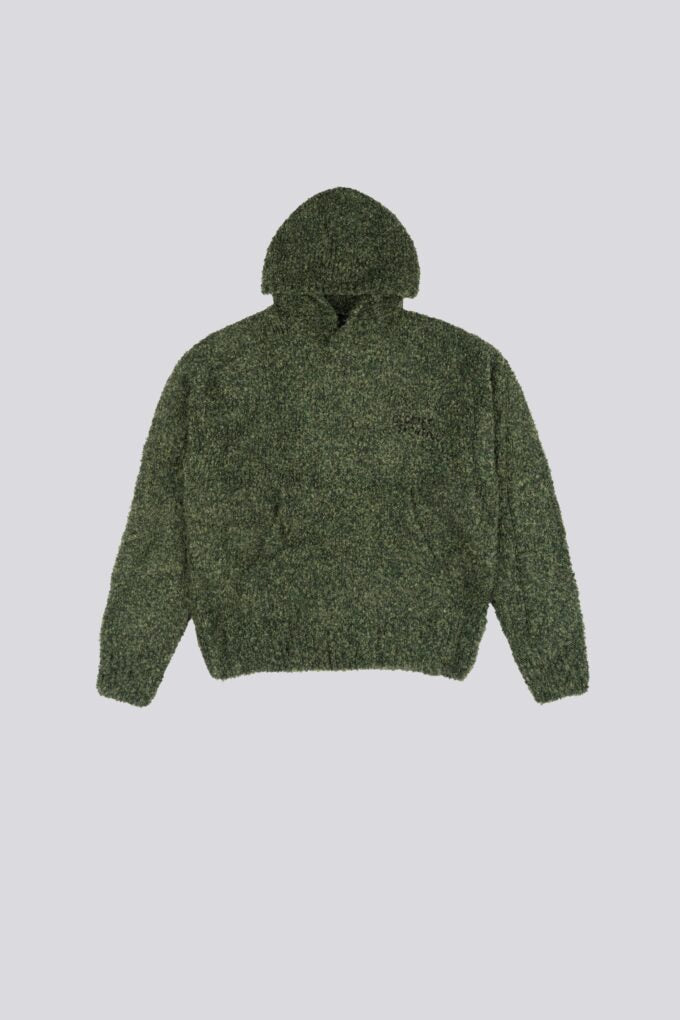 Goodies Sportive Winter Moss Knit Hoodie Green