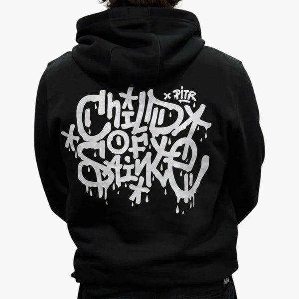 Hoodie Saint-Etienne Child Of Sainté X PITR Noir/Gris — Child Of Sainté