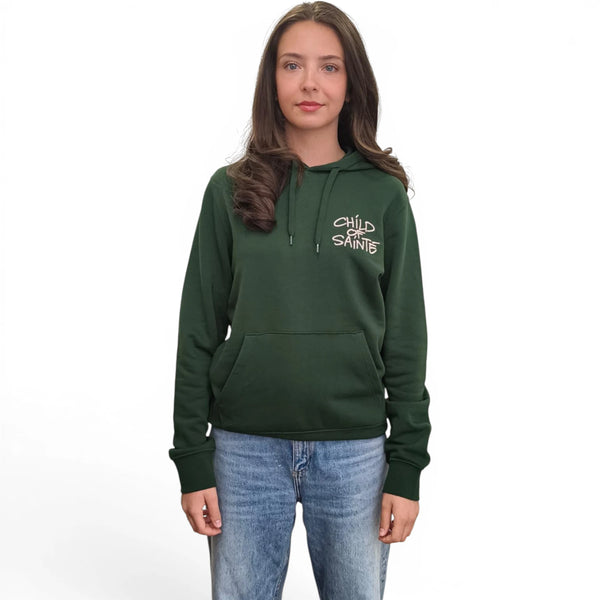 Hoodie Saint-Etienne Child Of Sainté 3D EMB COS HOODIE Forest Green — Child Of Sainté