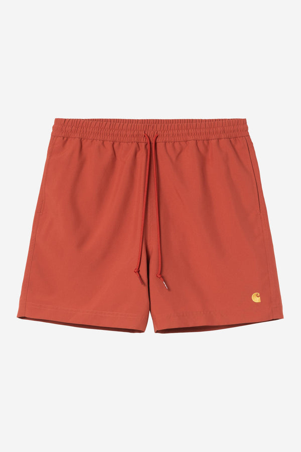 Carhartt Wip CHASE SWIM SHORT Oxide Red / Gold — Carhartt Wip