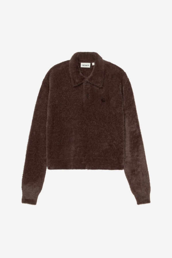 Carhartt Wip W MAINE L/S POLO SWEATER Palisander — Carhartt Wip