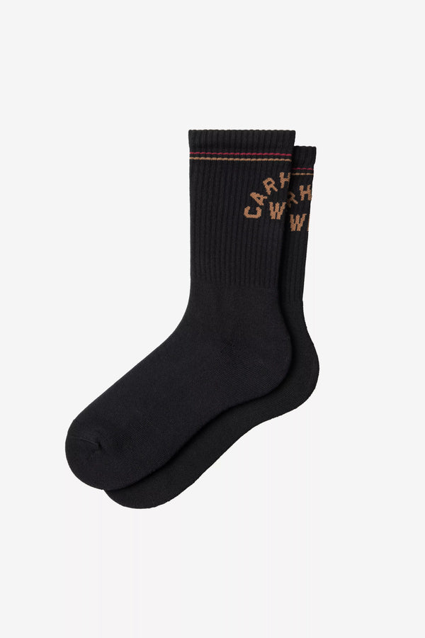 Carhartt Wip ARCH SCRIPT SOCKS Black / WIP H Brown — Carhartt Wip