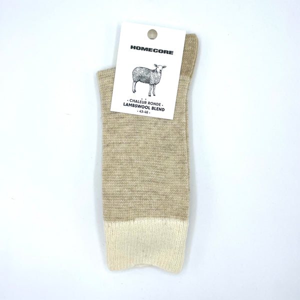 Chaussettes Homecore LAMBSWOOL STRIPES SOCKS Beige — Homecore