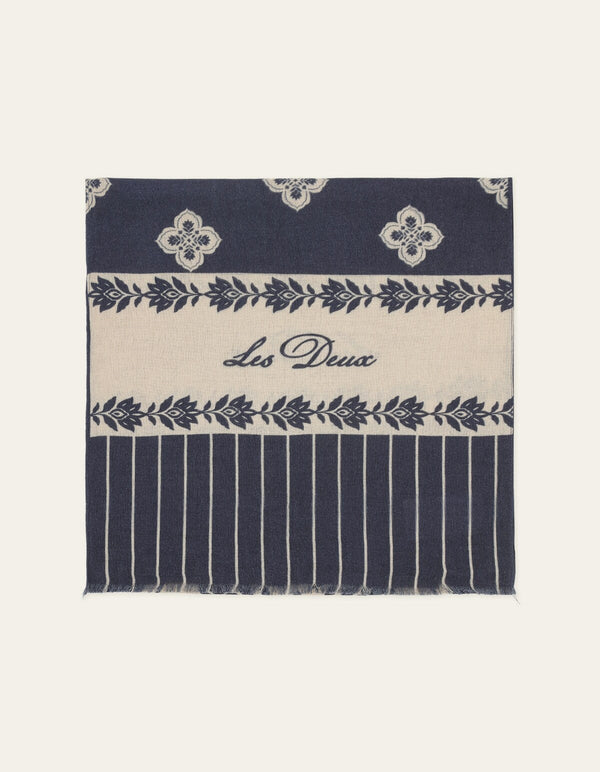 Les Deux ARABESQUE SCARF Dark Navy — Les Deux