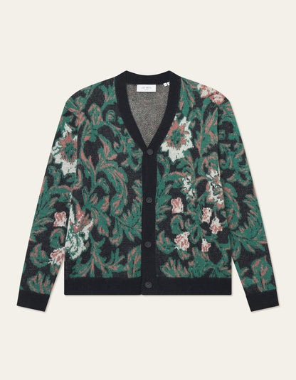 Les Deux Alex Jacquard Cardigan Knit Black