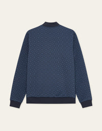 Les Deux BALLIER AOP CREW TRACK JACKET Dark Denim Blue