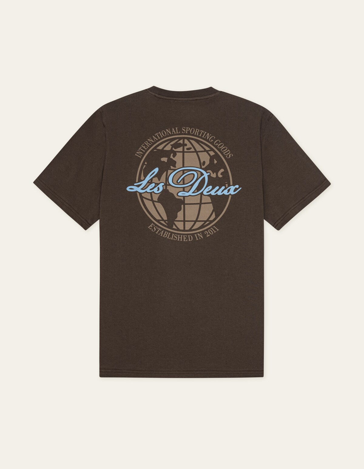 Les Deux BEN GLOBE S/S TEE Turkish Coffee Brown