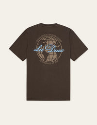 Les Deux BEN GLOBE S/S TEE Turkish Coffee Brown