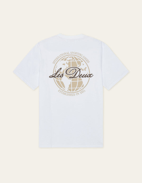 Les Deux BEN GLOBE S/S TEE White — Les Deux