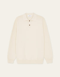 Les Deux BILLY WEAVE KNITTED L/S POLO Light Ivory