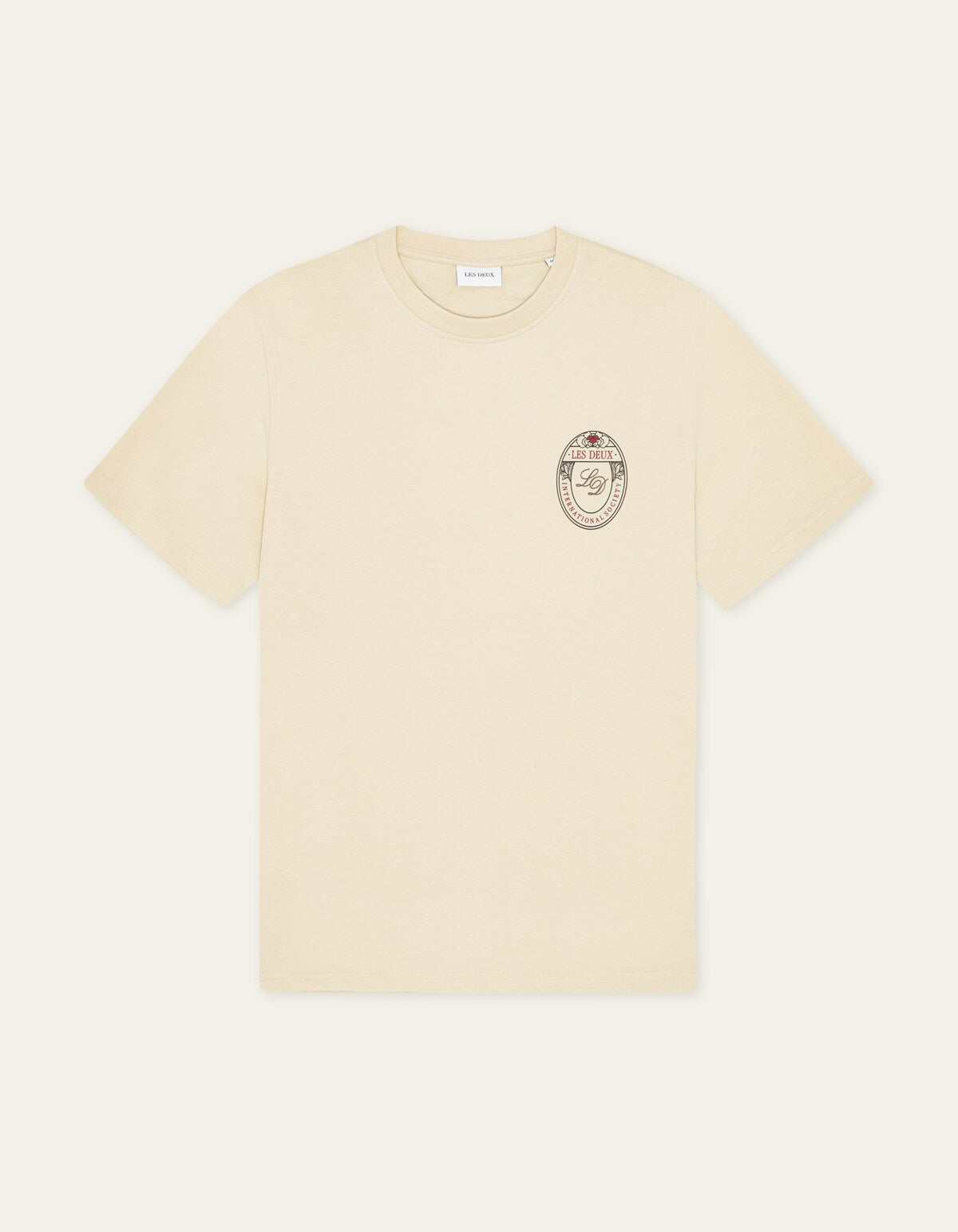 Les Deux BRADY EMBLEM S/S TEE Oyster Gray White
