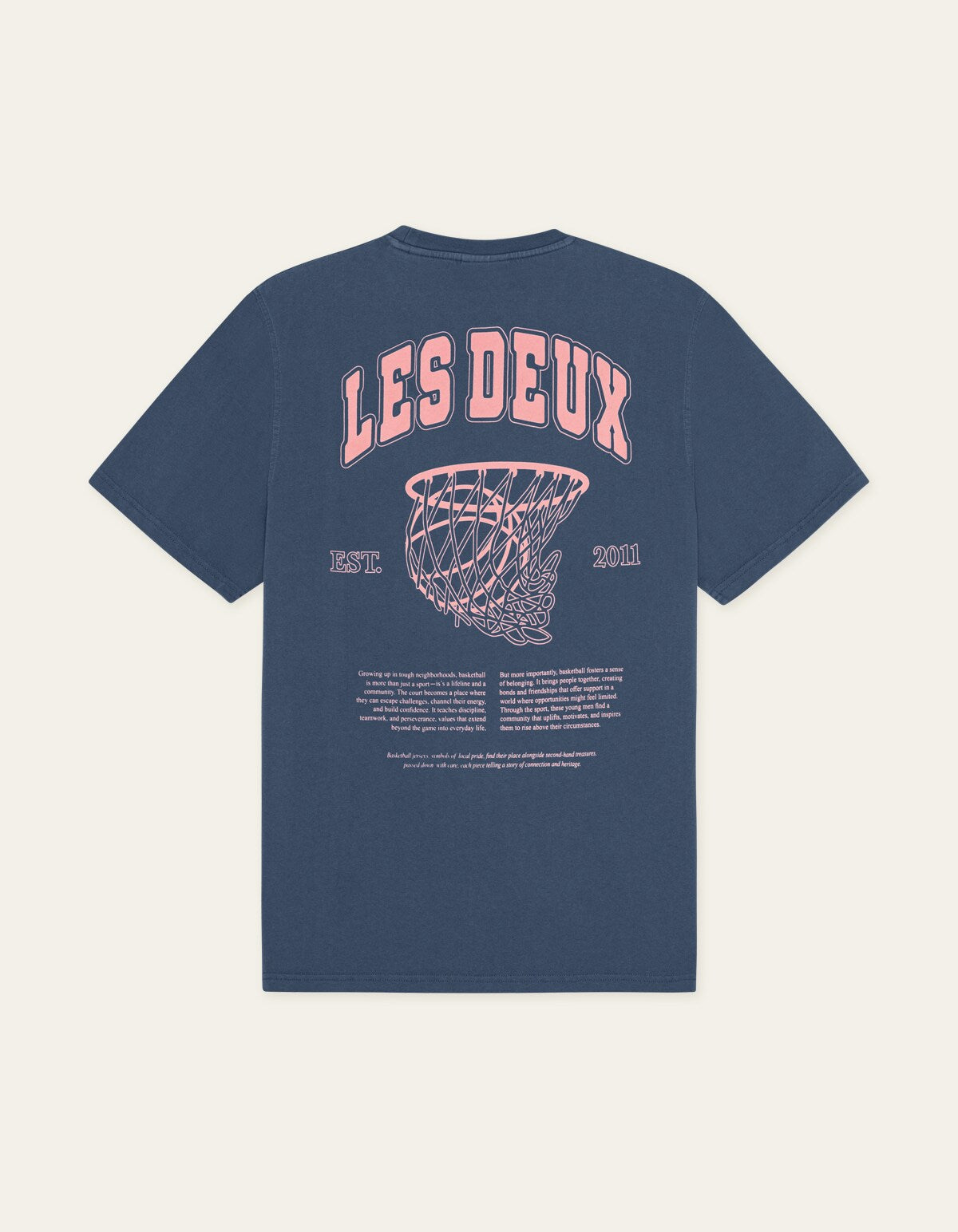 Les Deux BRADY HOOP S/S TEE Dark Denim Blue