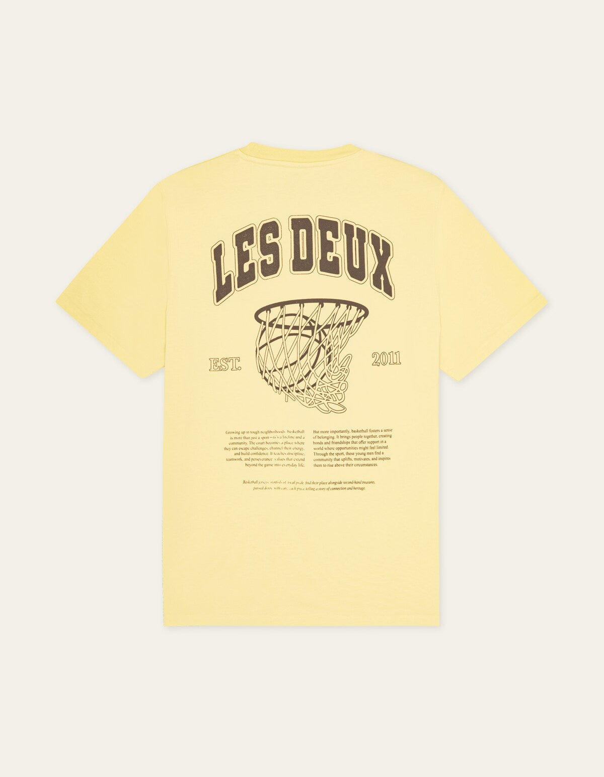 Les Deux BRADY HOOP S/S TEE Pale Bnana Yellow