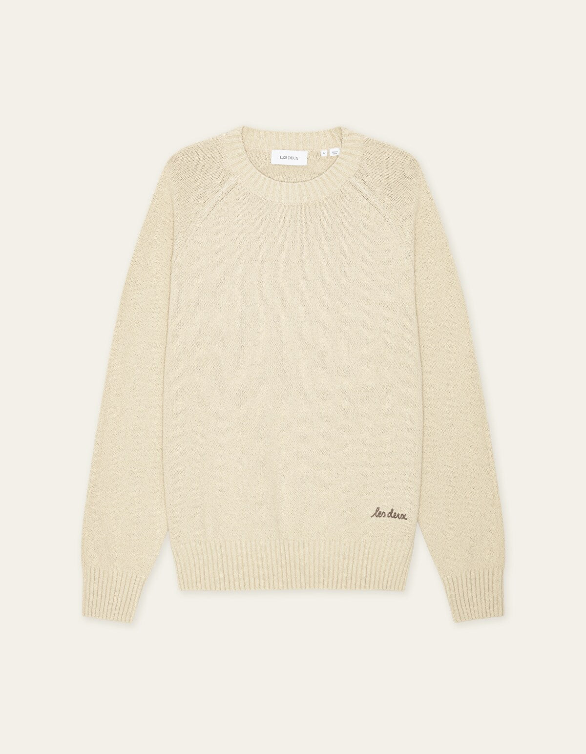 Les Deux BRAD ROUNDNECK KNIT Oyster Gray White