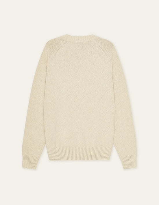 Les Deux BRAD ROUNDNECK KNIT Oyster Gray White