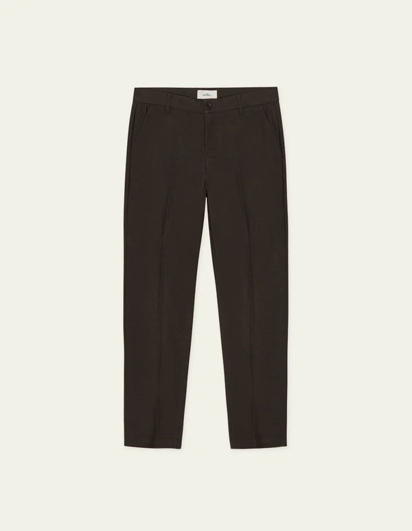 Les Deux BRUSHED TWILL REG SUIT PANTS Mole Brown — Les Deux