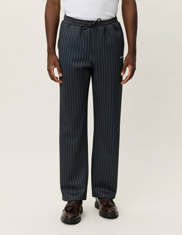 Les Deux Ballier Pinstripe Casual Pants Raven Grey — Les Deux