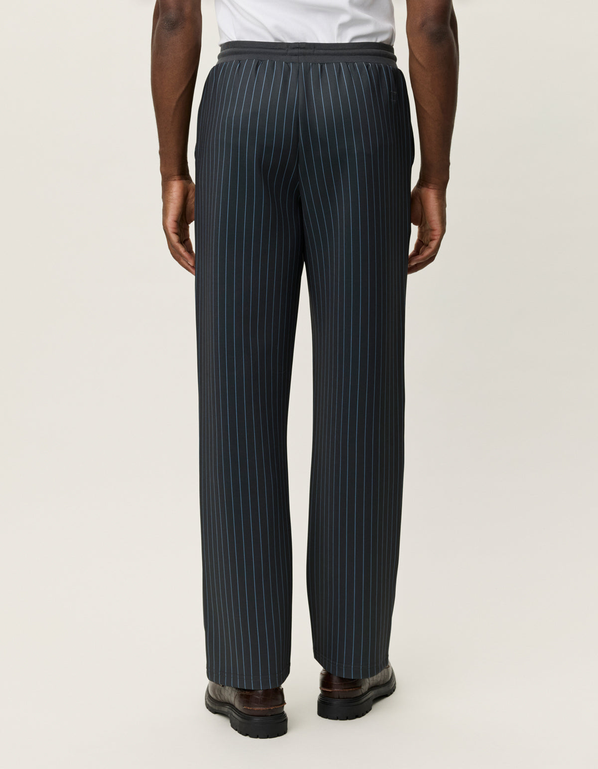 Les Deux Ballier Pinstripe Casual Pants Raven Grey