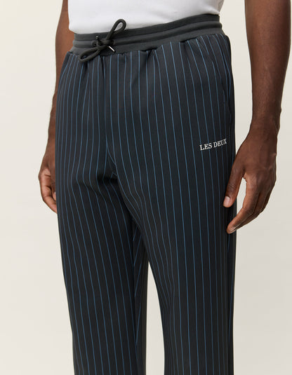 Les Deux Ballier Pinstripe Casual Pants Raven Grey