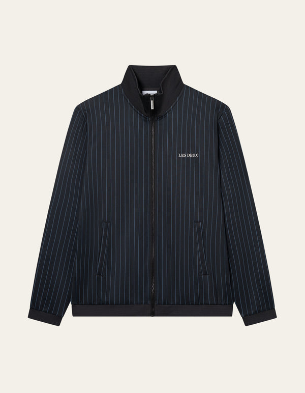 Les Deux Ballier Pinstripe Jacket Raven Grey — Les Deux