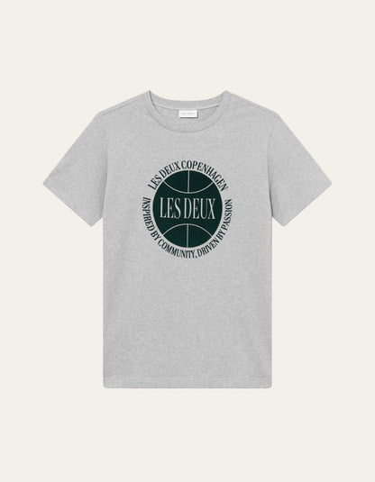 Les Deux Ben Basketball T-Shirt Light Grey Melange