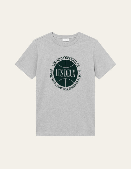 Les Deux Ben Basketball T-Shirt Light Grey Melange
