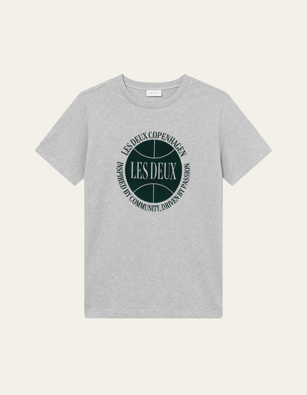 Les Deux Ben Basketball T-Shirt Light Grey Melange — Les Deux