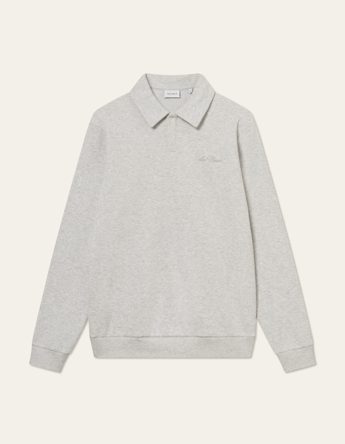 Les Deux Ben Polo Piqué Sweatshirt Snow Melange