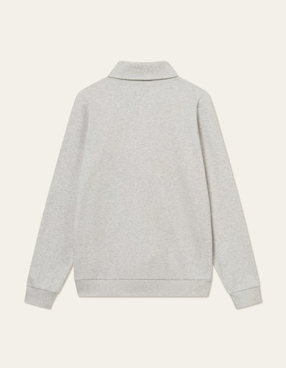 Les Deux Ben Polo Piqué Sweatshirt Snow Melange