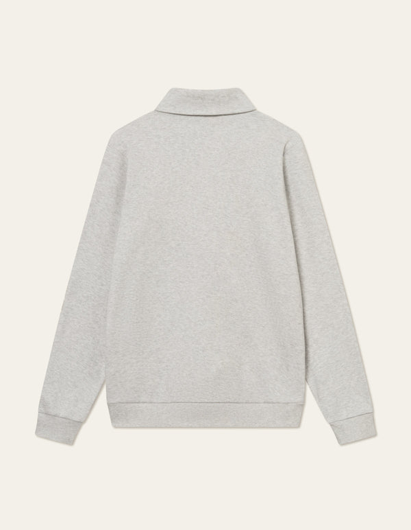 Les Deux Ben Polo Piqué Sweatshirt Snow Melange