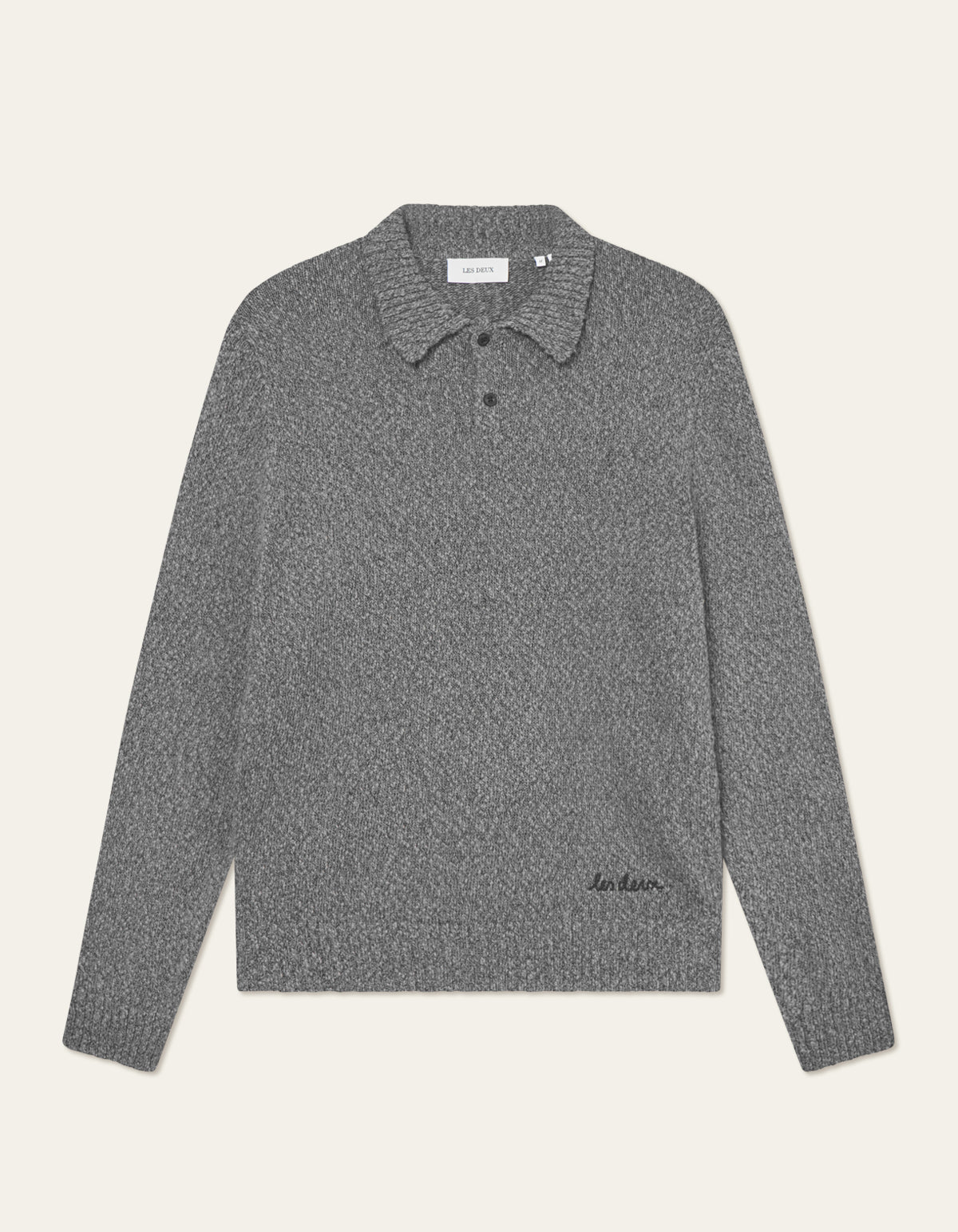 Les Deux Billy Mouliné Knitted Polo Black