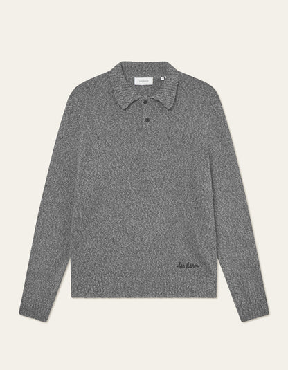 Les Deux Billy Mouliné Knitted Polo Black