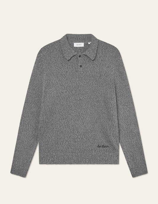 Les Deux Billy Mouliné Knitted Polo Black