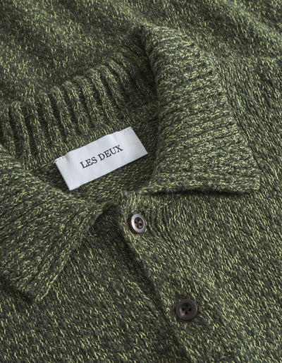Les Deux Billy Mouliné Knitted Polo Woodbine