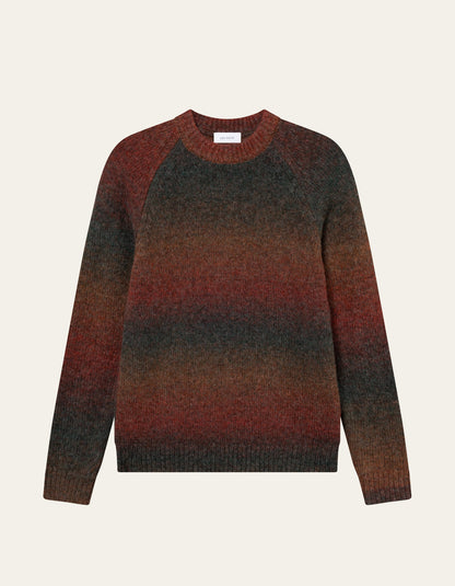 Les Deux Brad Gradient Knit Jumper Dark Clay Orange