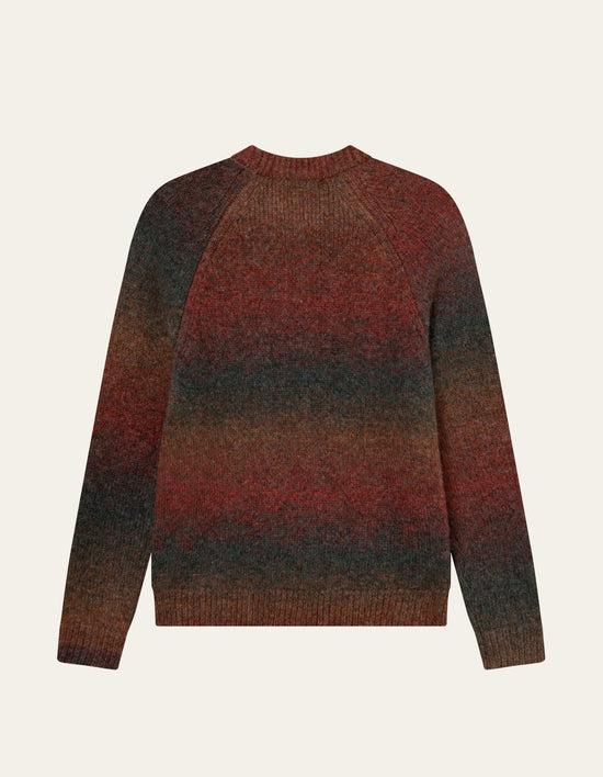 Les Deux Brad Gradient Knit Jumper Dark Clay Orange