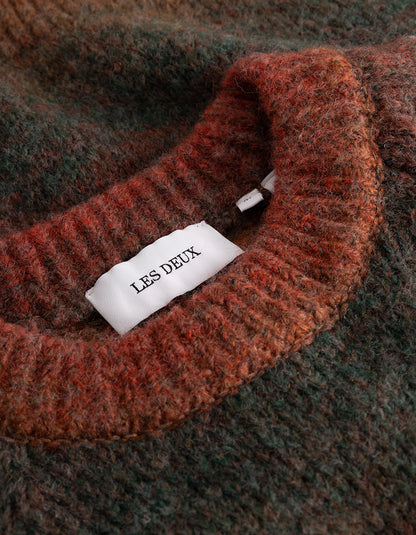 Les Deux Brad Gradient Knit Jumper Dark Clay Orange