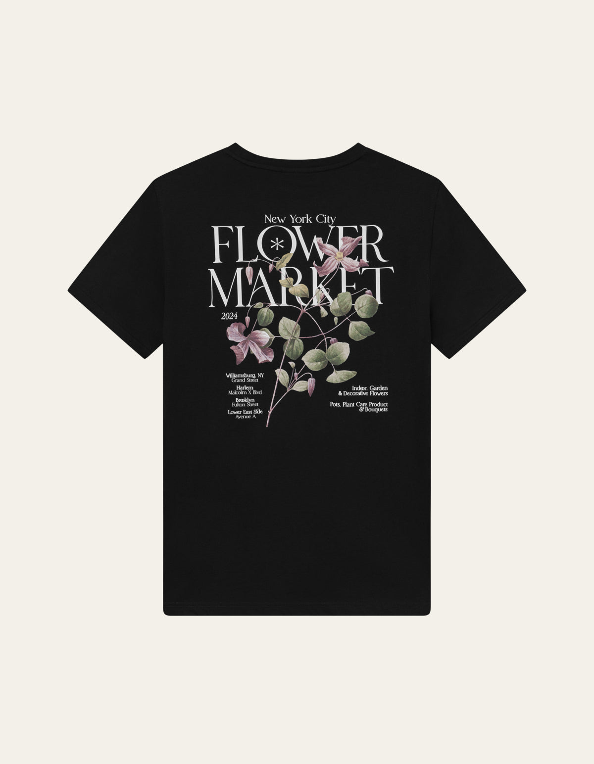 Les Deux Brady Flowermarket T-Shirt Black