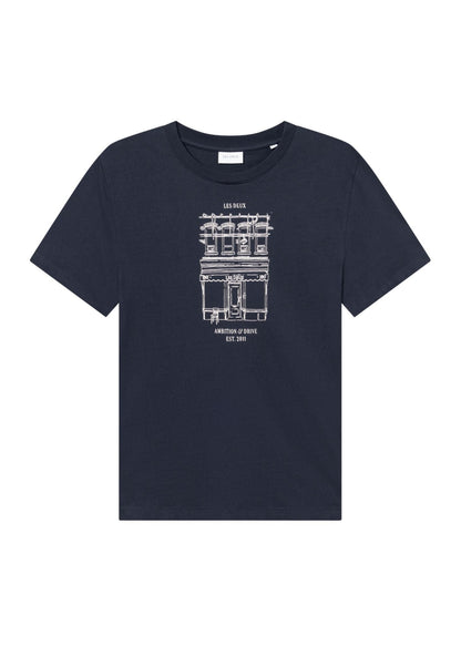 Les Deux Brady Neighborhood T-shirt Dark Navy