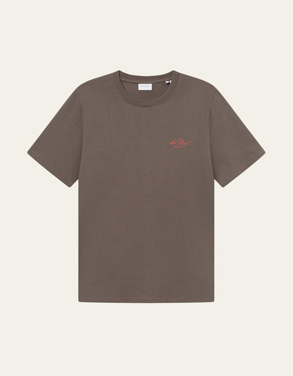 Les Deux Brady Skyline T-Shirt Mountain Grey Brown