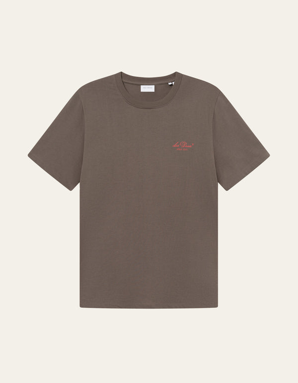 Les Deux Brady Skyline T-Shirt Mountain Grey Brown — Les Deux
