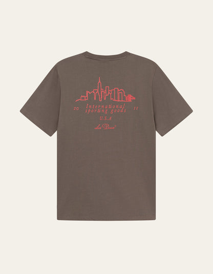 Les Deux Brady Skyline T-Shirt Mountain Grey Brown