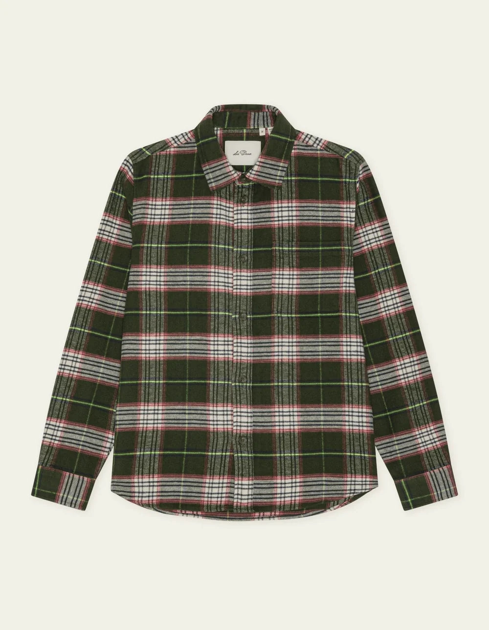 Les Deux CHECK OVERSHIRT Rosin Green