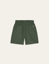 Les Deux CHECK SEERSUCKER SHORTS Pine Green