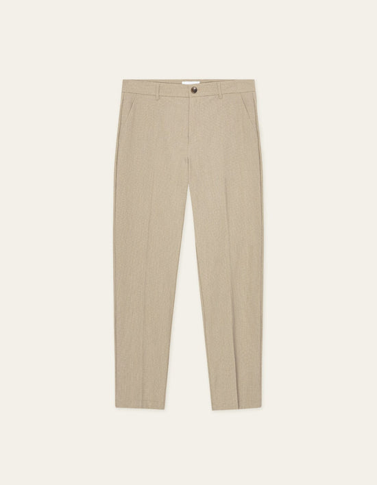 Les Deux COMO REG MINI CHECK PANT PANTS Dark Sand — Les Deux