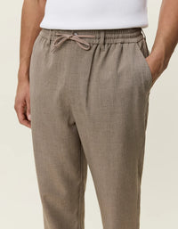 Les Deux COMO TAPERED SUIT PANTS Dark Sand Melange