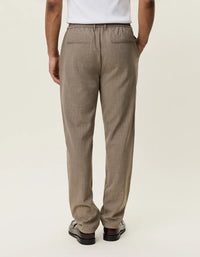 Les Deux COMO TAPERED SUIT PANTS Dark Sand Melange